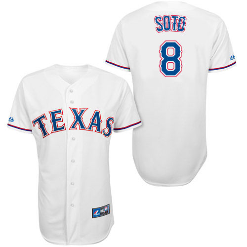 Geovany Soto #8 Youth Baseball Jersey-Texas Rangers Authentic Home White Cool Base MLB Jersey